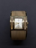 Chico's Designer 32mm Extra Wide Gold-Tone Stainless Steel Cuff Watch