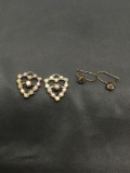 Matched Set of Mystic Rhinestone Accented Earring Jewelry, One Pair of Solitaire Earrings & One Pair
