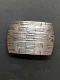 Engraving Detailed Rectangular 60x40mm Sterling Silver Belt Buckle