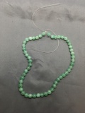 Strand of Round 8mm Green Jade Beads