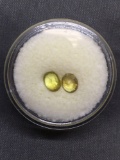 Lot of Two Oval Faceted Loose Lemon Yellow Sphene Gemstones