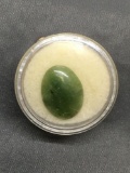 Oval Shaped 18x13mm Polished Loose Green Jade Cabochon