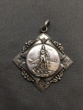 Hawkesbury Ski Club Junior Cross Country 30x30mm Detailed Sterling Silver Medallion Dated 1928