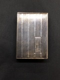 Rectangular 40mm Long 28mm Wide 12mm Deep Engravable Sterling Silver Monogram Matchbook Cover