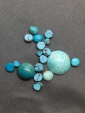 Lot of Polished Various Size Round Shaped Loose Turquoise Gemstones