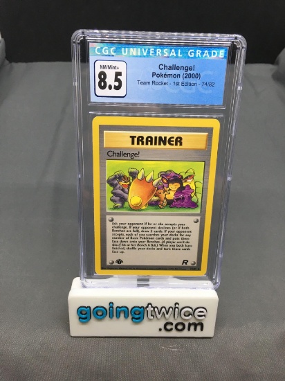 CGC Graded 2000 Pokemon Team Rocket 1st Edition #74 CHALLENGE! Trainer Trading Card - NM-MT+ 8.5