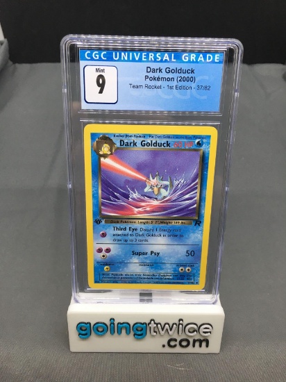 CGC Graded 2000 Pokemon Team Rocket 1st Edition #37 DARK GOLDUCK Trading Card - MINT 9