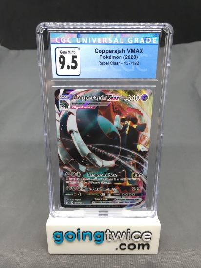 CGC Graded 2020 Pokemon Rebel Clash #137 COPPERAJAH VMAX Holofoil Rare Trading Card - GEM MINT 9.5