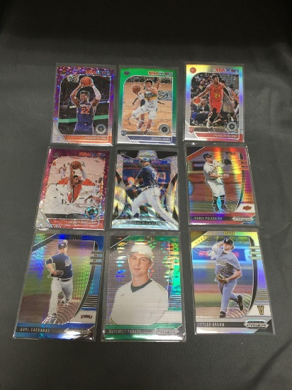 9 Card Lot of Sports Card REFRACTORS & PRIZMS from HUGE Collection with STARS & ROOKIES