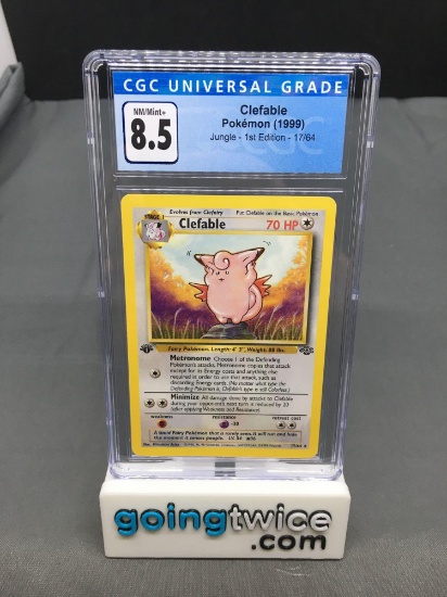 CGC Graded 1999 Pokemon Jungle 1st Edition #17 CLEFABLE Rare Trading Card - NM-MT+ 8.5