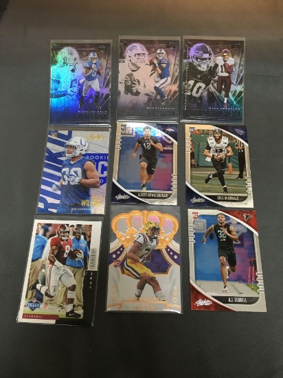 9 Card Lot of FOOTBALL ROOKIE CARDS - Mostly from Newer Sets and Star Players from HUGE Collection