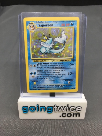 1999 Pokemon Jungle #12 VAPOREON Holofoil Rare Trading Card from Recent Collection Find!