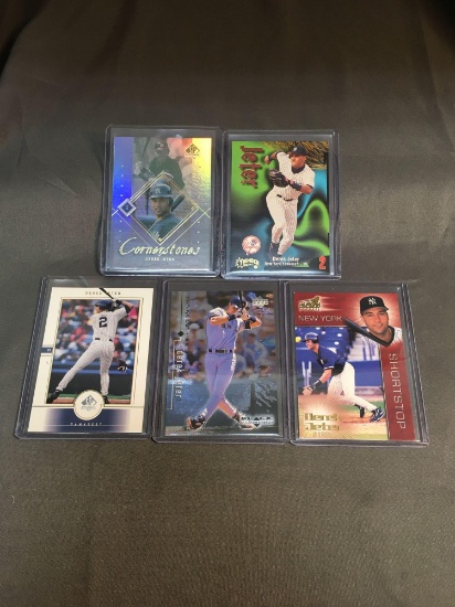 5 Count Lot of DEREK JETER New York Yankees Baseball Cards from AMAZING Collection