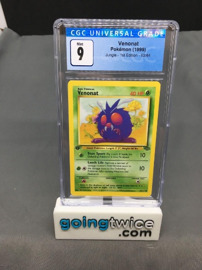 CGC Graded 1999 Pokemon Jungle 1st Edition #63 VENONAT Trading Card - MINT 9