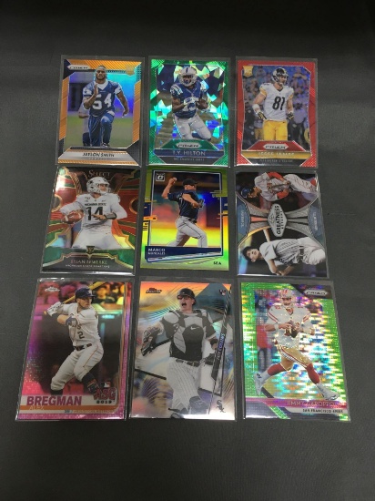 9 Card Lot of REFRACTORS and PRIZMS with Stars and Rookies from Collection