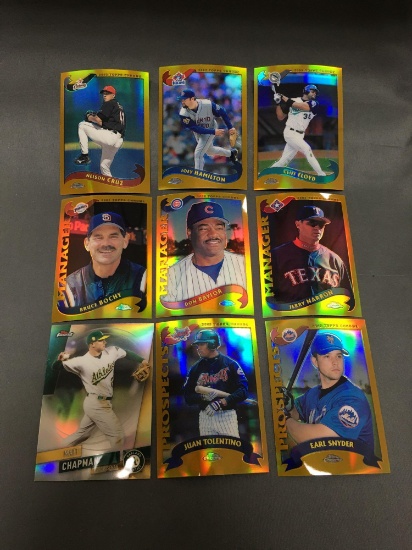 9 Card Lot of BASEBALL REFRACTORS and PRIZMS with Stars and Rookies