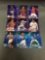 9 Card Lot of BASEBALL REFRACTORS and PRIZMS with Stars and Rookies