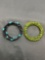 Lot of Two Beaded Coil Bracelets, One w/ Tumbled Peridot & One w/ Faceted Hematite & Turquoise