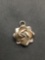 Round 15mm Diameter Handmade Rosebud Motif Sterling Silver Pendant