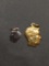 Lot of Two Medium & Small Boy Silhouette Silver & Gold-Tone Sterling Silver Charms