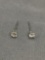 Round Faceted 3mm CZ Center Pair of Sterling Silver Stud Earrings