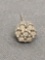 Seven Round Faceted Illusion Set Diamond Cluster Setting Round 6.5mm Diameter Single Stud Earring