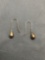Teardrop Shaped 23mm Long 5mm Wide Pair of Sterling Silver Shepard's Hook Drop Earrings