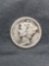 1920-D United States Mercury Silver Dime - 90% Silver Coin from Estate