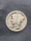 1918-S United States Mercury Silver Dime - 90% Silver Coin from Estate