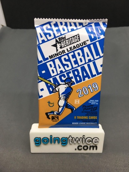 Factory Sealed 2019 Topps Heritage Minor League Baseball 8 Card Hobby Edition Pack
