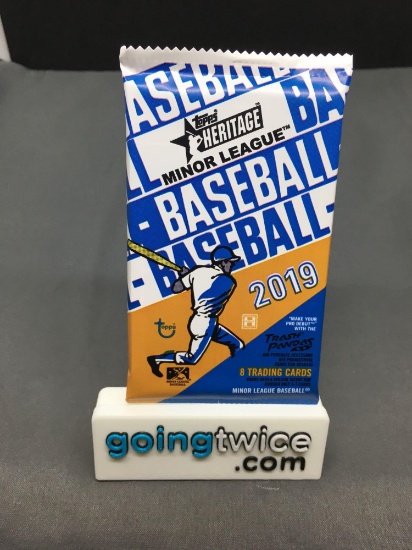 Factory Sealed 2019 Topps Heritage Minor League Baseball 8 Card Hobby Edition Pack