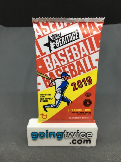 Factory Sealed 2019 Topps Heritage Baseball 9 Card Hobby Edition Pack