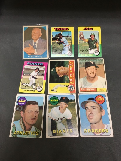 9 Card Lot of Vintage 1960's and 1970's Topps Baseball Cards