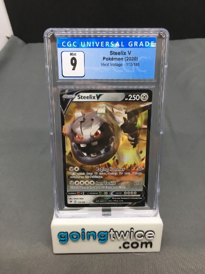CGC Graded 2020 Pokemon Vivid Voltage #115 STEELIX V Ultra Rare Trading Card - MINT 9