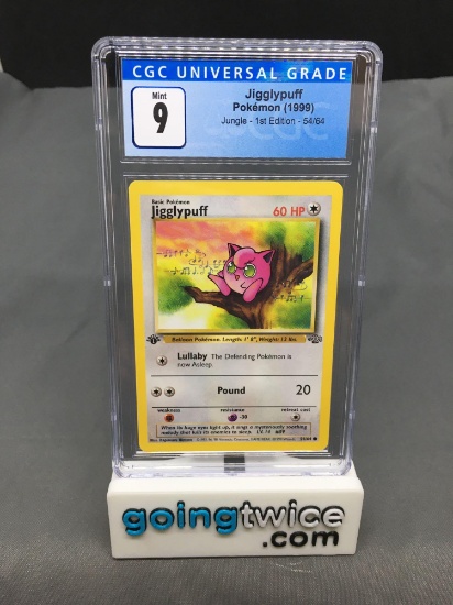 CGC Graded 1999 Pokemon Jungle 1st Edition #54 JIGGLYPUFF Trading Card - MINT 9