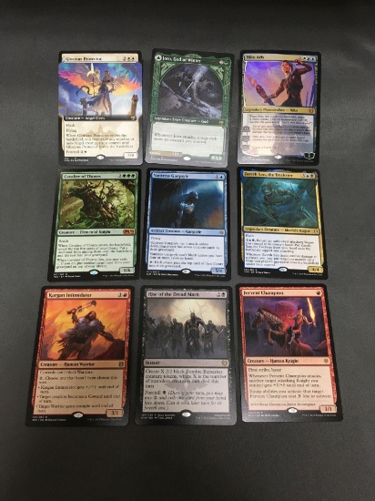 9 Card Lot of Magic the Gathering Gold Symbol RARES, Foils, and Mythics from HUGE Collection