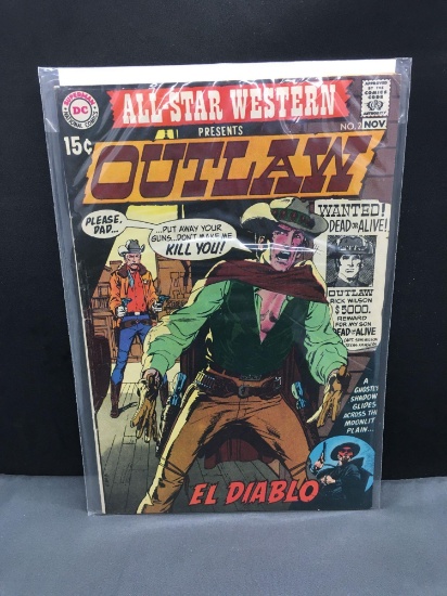 1970 DC Comics ALL STAR WESTERN #2 Bronze Age Comic Book - 1st Appearance El Diablo