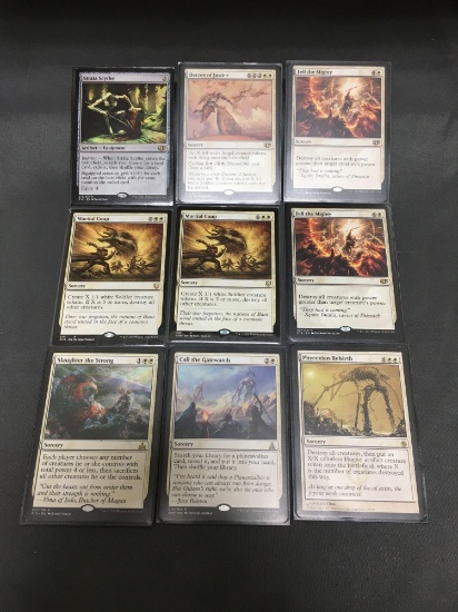 9 Card Lot of Magic the Gathering Gold Symbol RARES, Foils, and Mythics from HUGE Collection