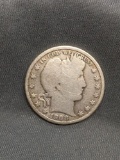 1908-O United States Barber Silver Half Dollar - 90% Silver Coin from Estate