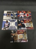 5 Card Lot of BASEBALL Jersey and Relic Cards from Huge Consignment Collection!