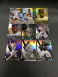 9 Card Lot of BASEBALL REFRACTORS and PRIZMS with Stars and Rookies