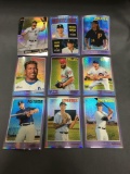 9 Card Lot of BASEBALL REFRACTORS and PRIZMS with Stars and Rookies