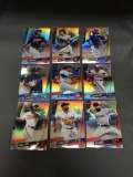 9 Card Lot of BASEBALL REFRACTORS and PRIZMS with Stars and Rookies