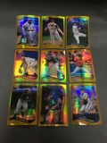 9 Card Lot of BASEBALL REFRACTORS and PRIZMS with Stars and Rookies