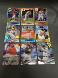 9 Card Lot of BASEBALL REFRACTORS and PRIZMS with Stars and Rookies