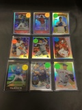 9 Card Lot of BASEBALL REFRACTORS and PRIZMS with Stars and Rookies