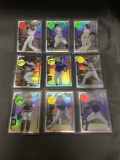 9 Card Lot of BASEBALL REFRACTORS and PRIZMS with Stars and Rookies