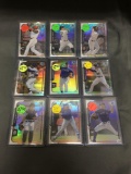 9 Card Lot of BASEBALL REFRACTORS and PRIZMS with Stars and Rookies