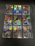 9 Card Lot of BASEBALL REFRACTORS and PRIZMS with Stars and Rookies