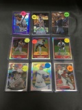 9 Card Lot of BASEBALL REFRACTORS and PRIZMS with Stars and Rookies